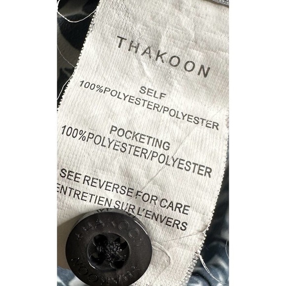 Thakoon Leaf Print Jumpsuit Back Keyhole Wide Leg Womens Black Cream Size 8 - Picture 5 of 5